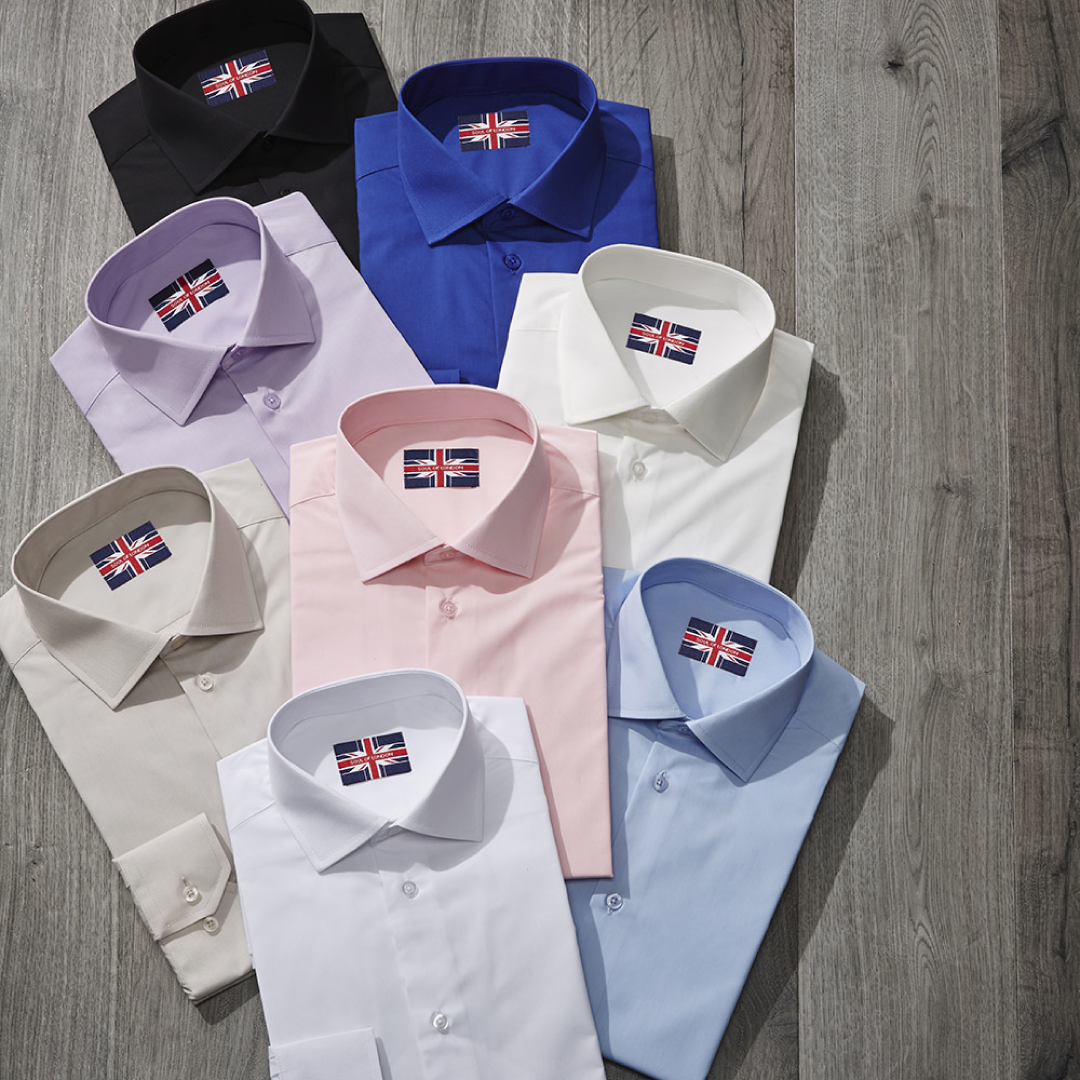 Display of men's Soul of London button down shirts
