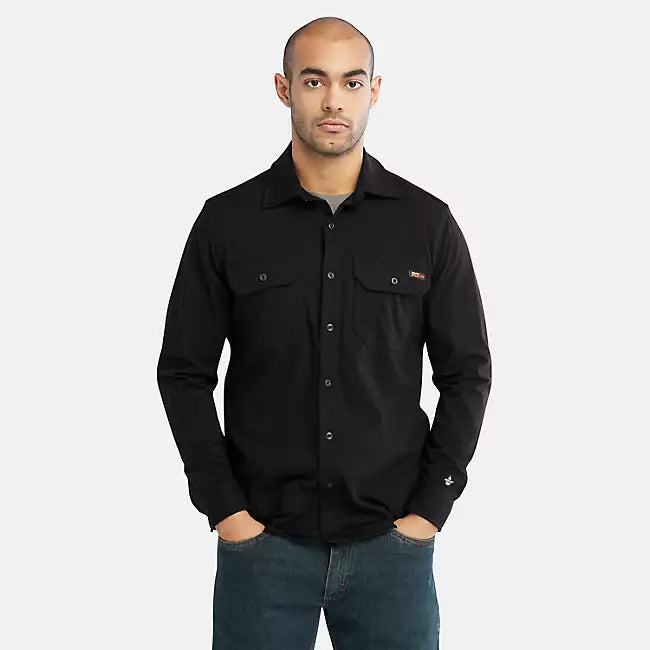 FR Cotton Core LS Button Logo Shirt
