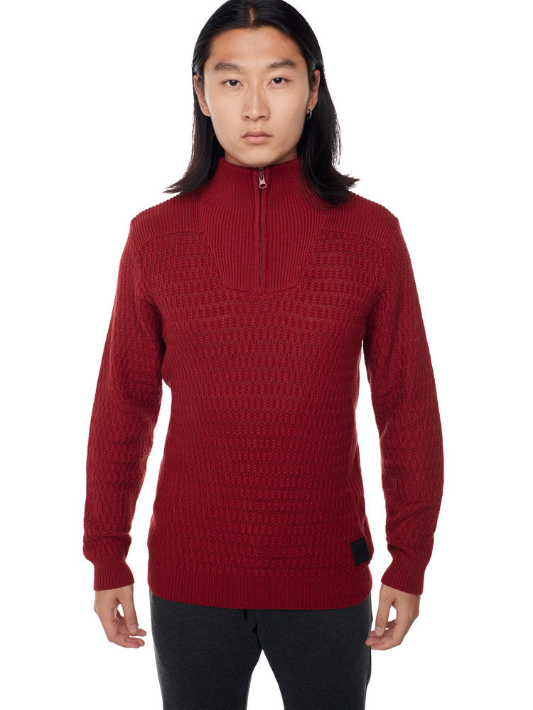 L/S Mock Zip Sweater