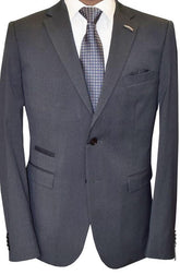 L.H Solid Classic Slim-Fit Suit (Grey)