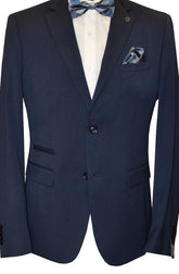 L.H Solid Classic Slim-Fit Suit (Navy)