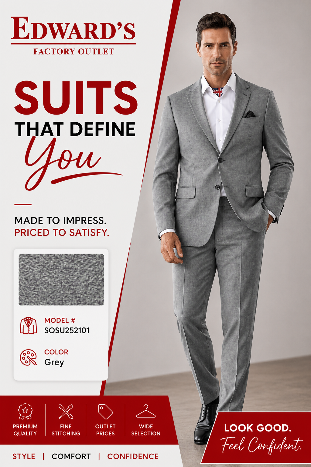 S.L Notch Lapel Fashion Suit