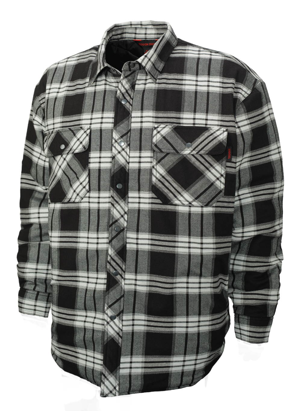 Quilted Lined Flannel Shirt-Black Buffalo