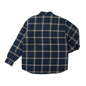 Quilted Lined Flannel Shirt-Navy