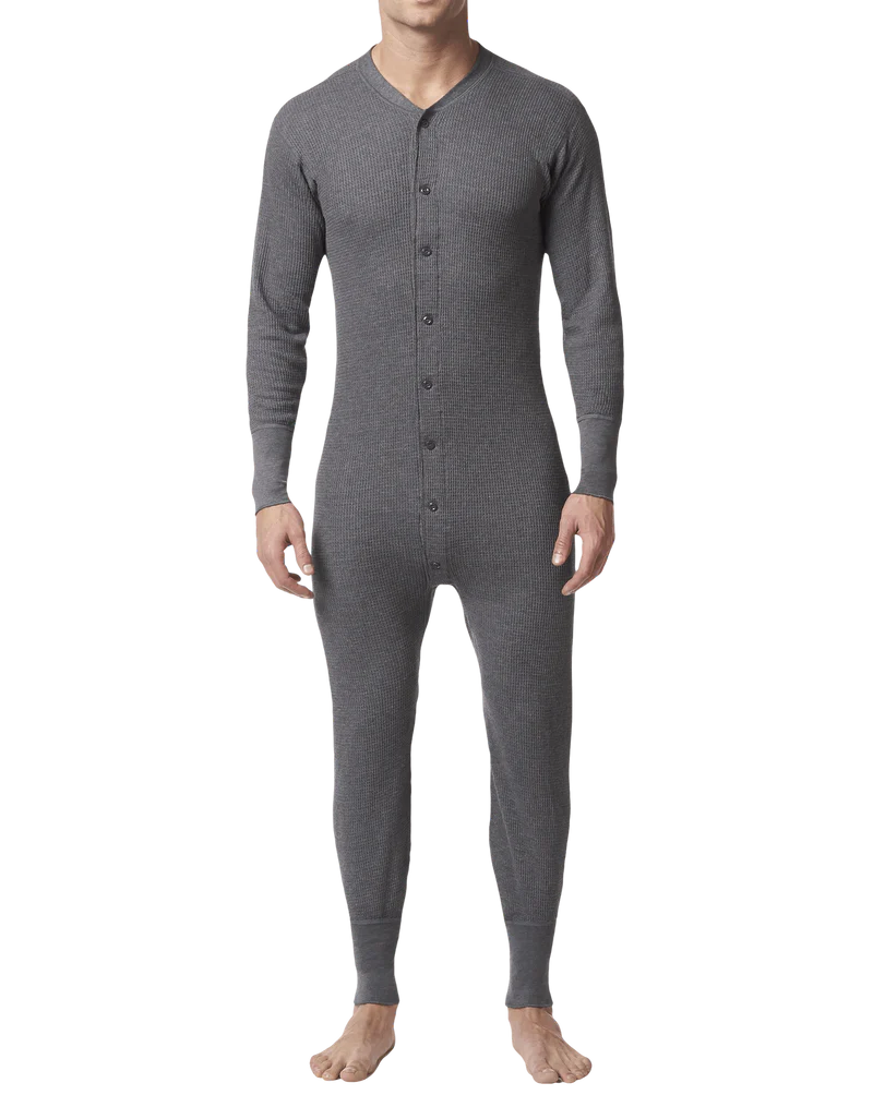 Men All in One Union Winter Warm Ski Thermal Underwear Boiler Suit Zip Up  Size:Small Main Colour:Grey : : Fashion