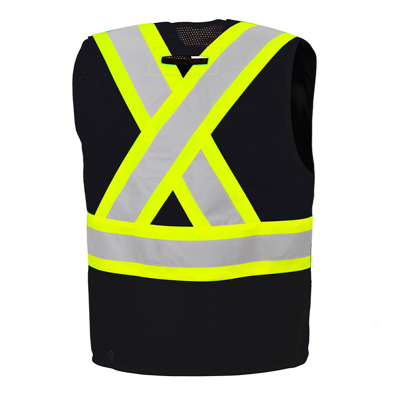Solid Front/mesh Back Safety Zip Vest