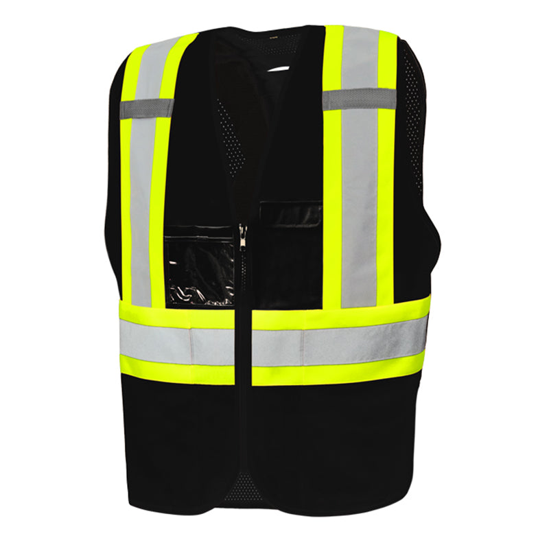 Solid Front/mesh Back Safety Zip Vest